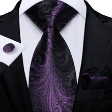 Purple Floral Men's Tie Set