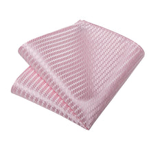 Pink Stripe Men's Tie Pocket Square Cufflinks Set
