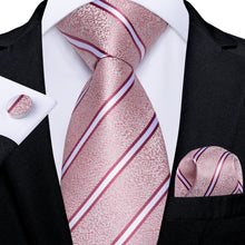 Pink White Stripe Men's Ties Necktie