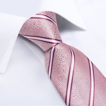 Pink White Stripe Men's Ties Necktie