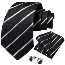 Striped Ties in Black Green Color