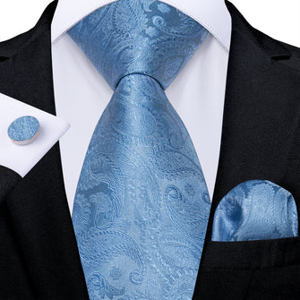 Blue Paisley Silk Tie Necktie