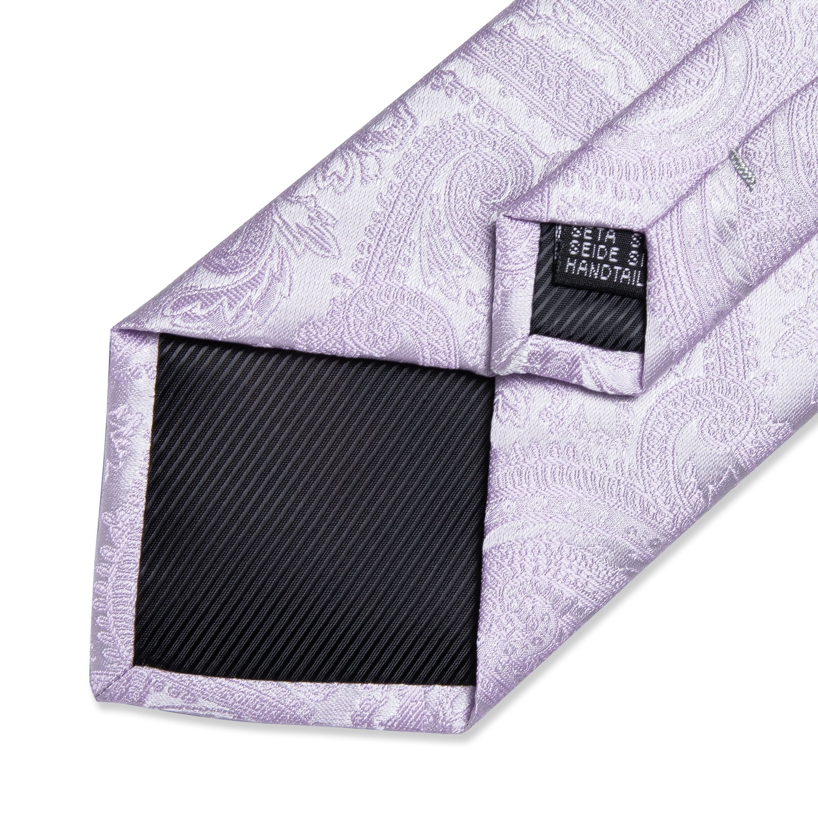 DiBanGu Floral Tie Lavender Purple Men's Silk Necktie Tie Clip Set