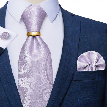 Periwinkle Purple Floral Silk Men's Tie