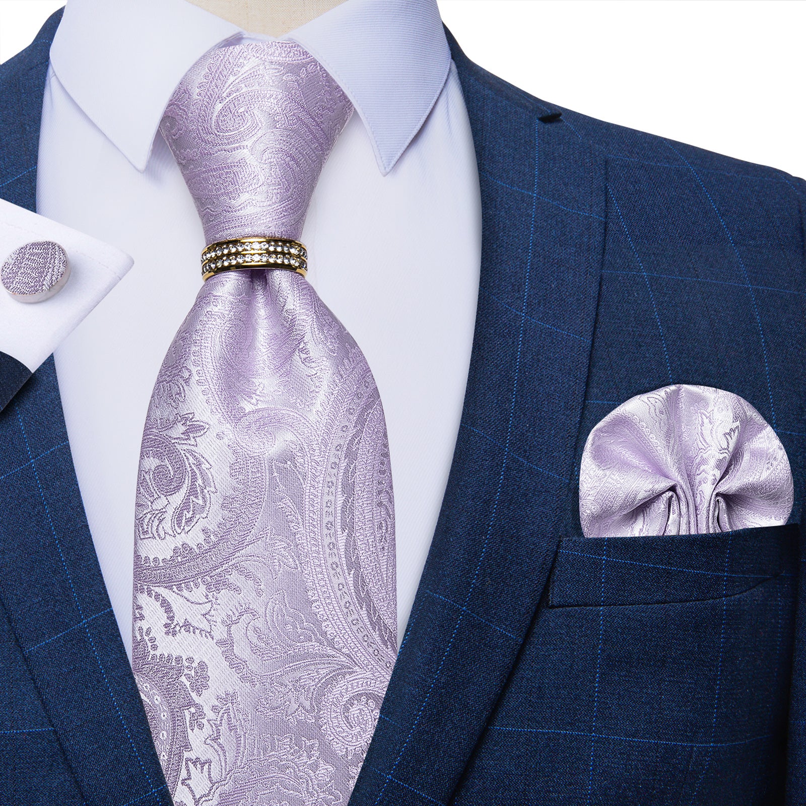 Periwinkle Purple Floral Silk Men's Tie