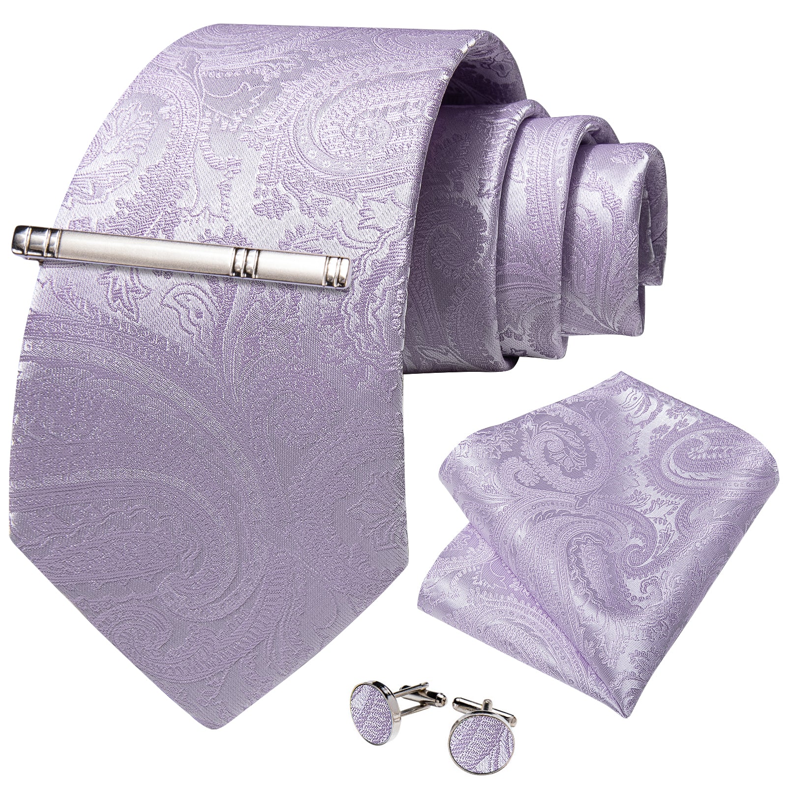  Floral Tie Lavender Purple Men's Silk Necktie