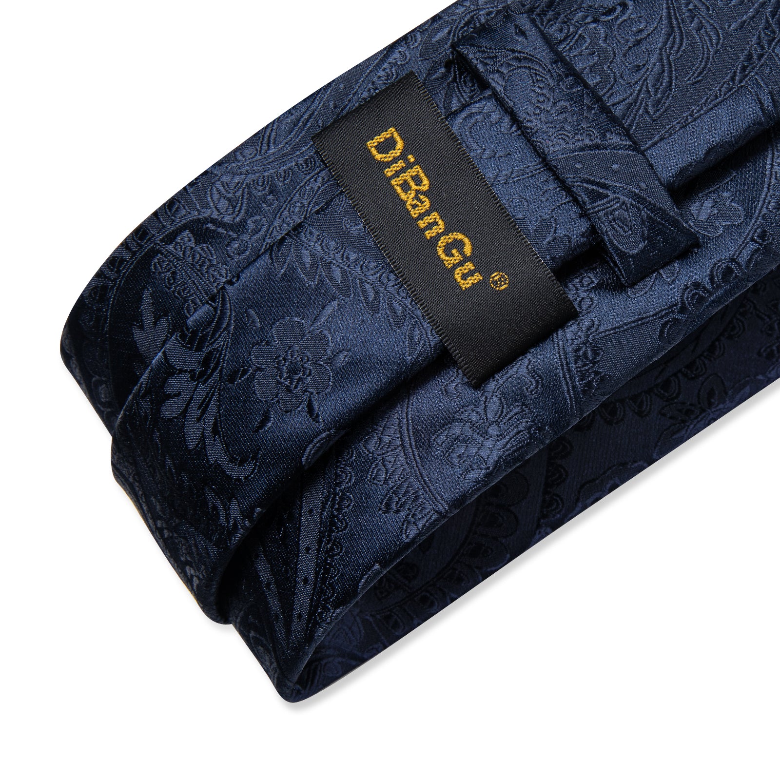 Silk Tie Dark Blue Floral Men's Tie Handkerchief Cufflinks Clip 