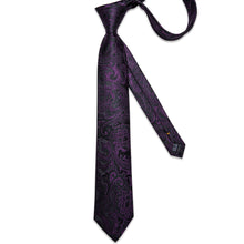 Black Purple Floral Mens Tie
