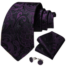 Black Purple Floral Mens Tie