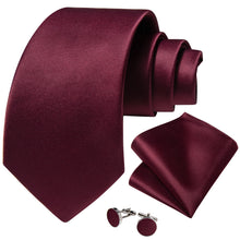 Claret Solid Tie Set