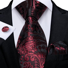 Black Claret Paisley Ties Necktie