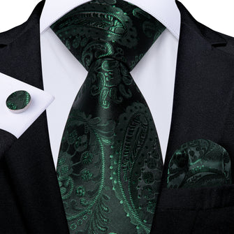Green Paisley Necktie Set
