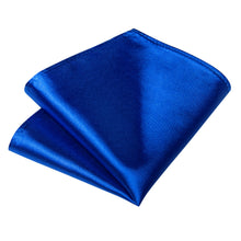 Blue Solid Men's Tie Handkerchief Clip Set