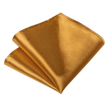 Golden Solid Men's Tie Handkerchief Clip Set