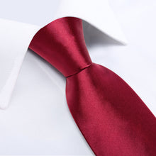 Red Solid Men's Tie Handkerchief Set
