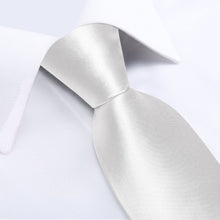 Milk White Solid Men's Tie Handkerchief Set