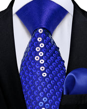 Blue Unisex Sparkling Sequin Tie Men's Women's Stage Show Sequin Tie