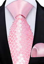 Pink Unisex Sparkling Sequin Tie Men's Women's Stage Show Sequin Tie