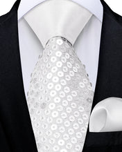 White Unisex Sparkling Sequin Tie Men's Women's Stage Show Sequin Tie