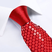 Red Unisex Sparkling Sequin Tie Men's Women's Stage Show Sequin Tie