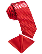 Red Unisex Sparkling Sequin Tie Men's Women's Stage Show Sequin Tie
