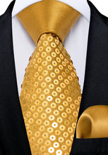 Champagne Golden Unisex Sparkling Sequin Tie 
