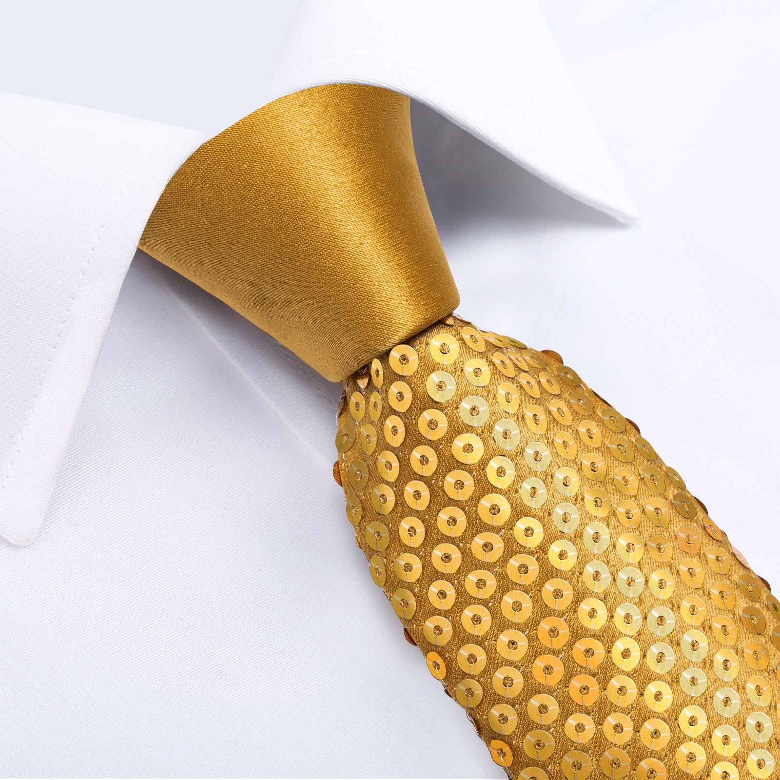 gold sequin tie