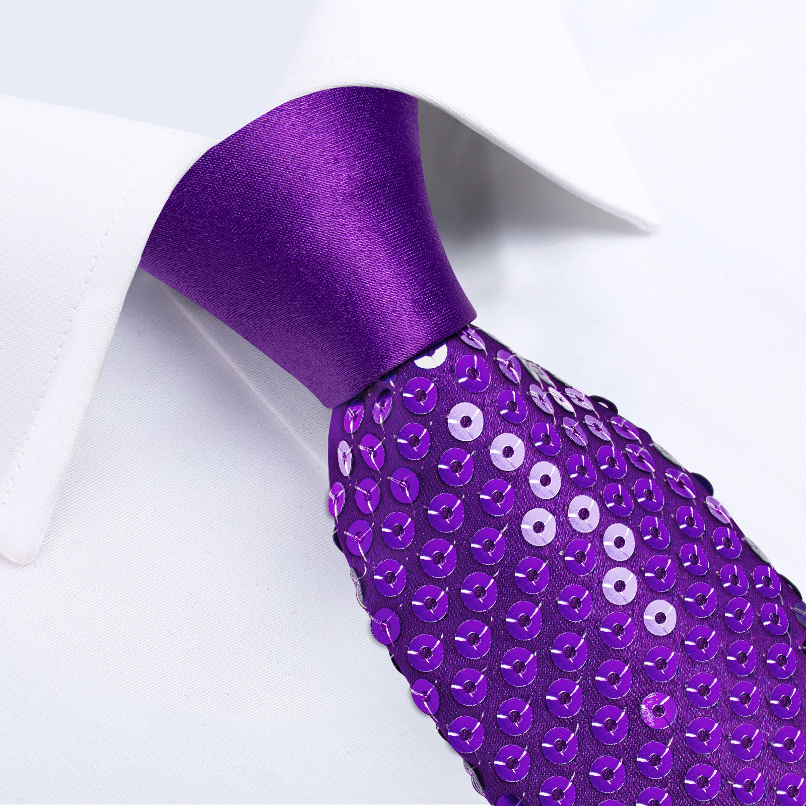 Purple Unisex Sparkling Sequin Tie Men's Women's Stage Show Sequin Tie