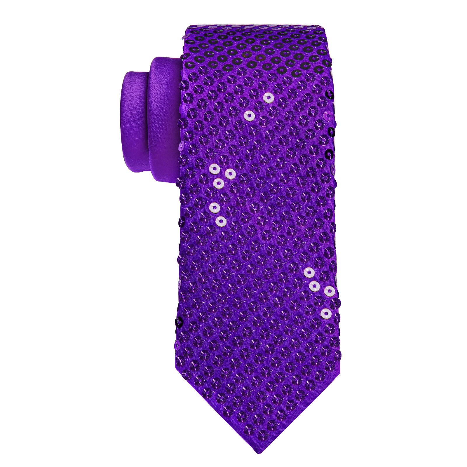 Purple Unisex Sparkling Sequin Tie Men's Women's Stage Show Sequin Tie