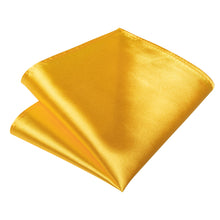 Yellow Solid Men's Tie Pocket Square Handkerchief Clip Set