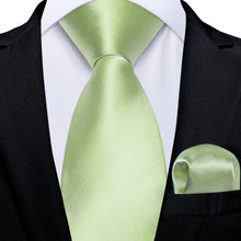 Mint Green Solid Men's Tie Pocket Square Handkerchief Set