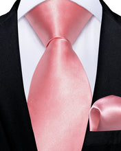 Peach Blossom Solid Men's Tie Pocket Square Handkerchief Set