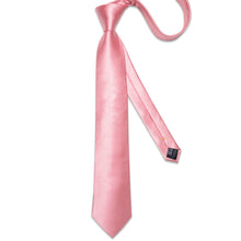 Peach Blossom Solid Men's Tie Pocket Square Handkerchief Clip Set