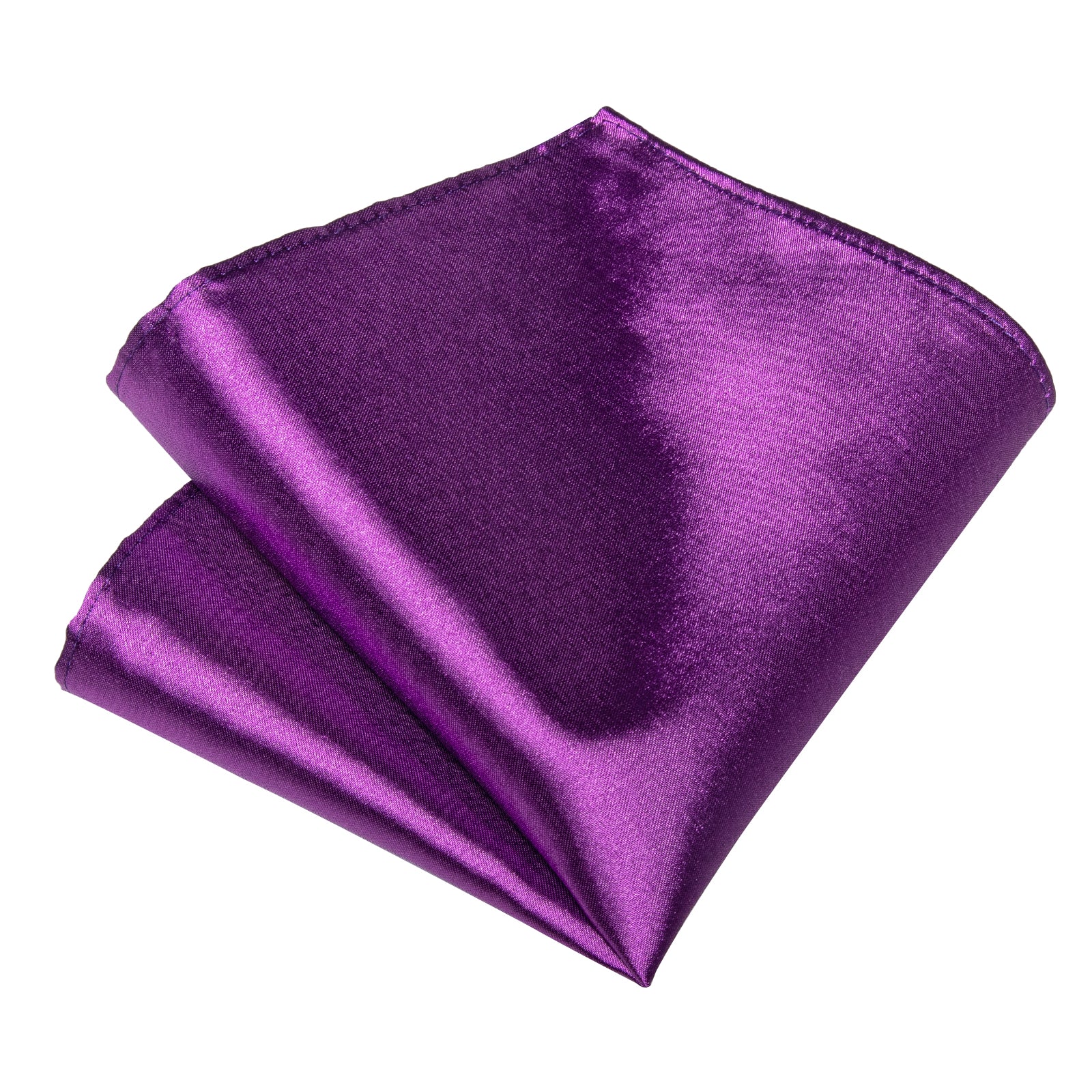 Purple Solid Men's Tie Pocket Square Handkerchief Clip Set