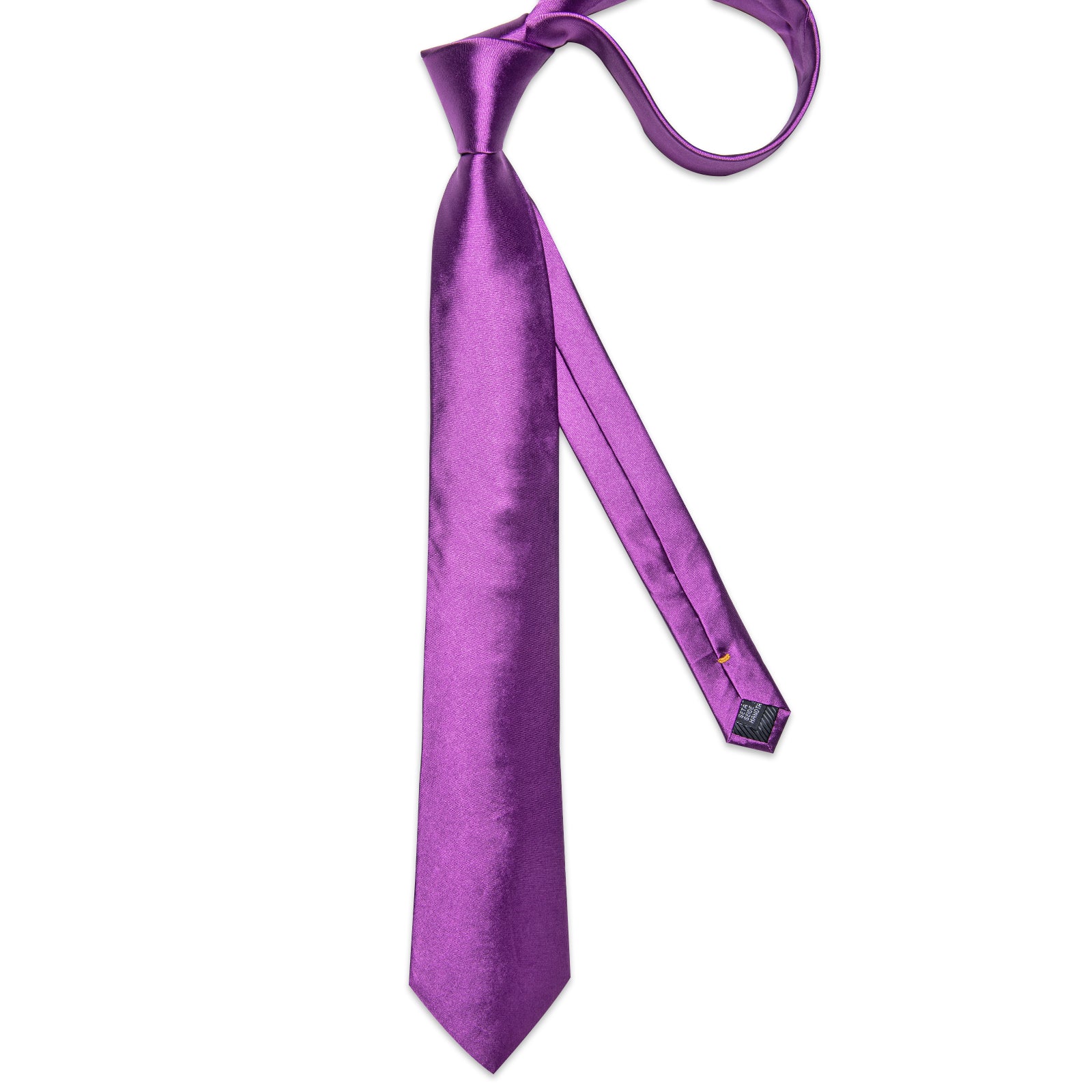Purple Solid Men's Tie Pocket Square Handkerchief Clip Set
