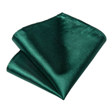 Green Solid Men's Tie Pocket Square Handkerchief Clip Set