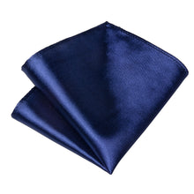 Blue Solid Men's Tie Pocket Square Handkerchief Set