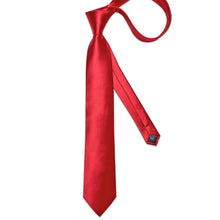 Red Solid Men's Tie Pocket Square Handkerchief Set