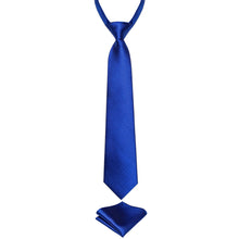 Blue Stripe Silk Kid's Tie Pocket Square Set