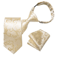 Champagne Paisley Silk Kid's Tie Pocket Square Set