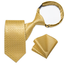 New Yellow Novelty Silk Kid's Tie Pocket Square Set