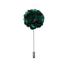 Black Green Floral Lapel Pin