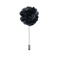 Black Grey Floral Lapel Pin