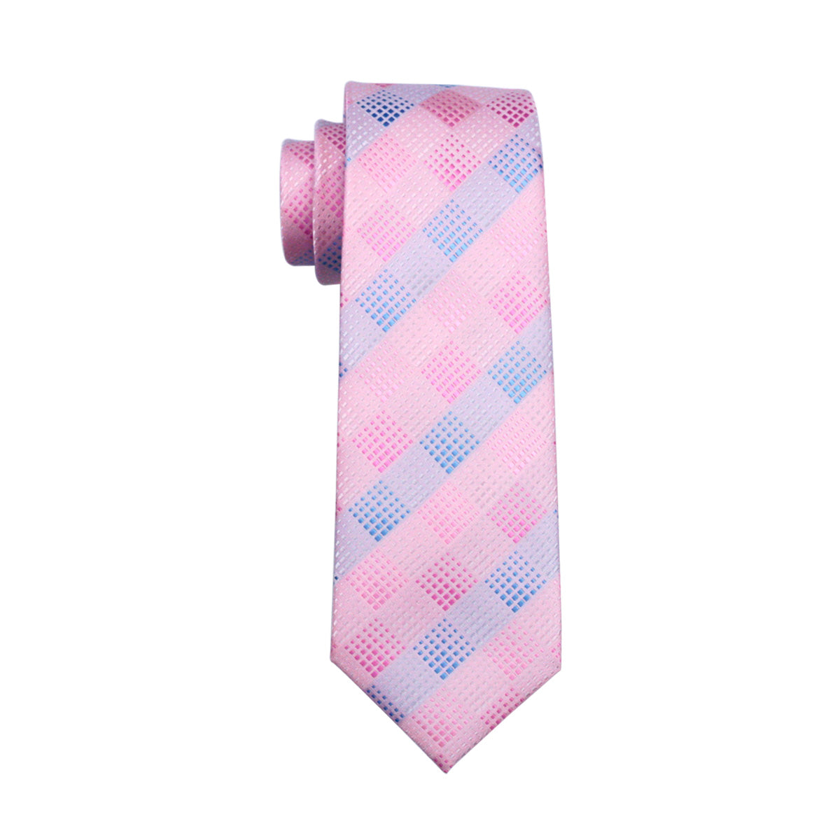 Pink Blue Plaid Tie Set– DiBanGuStore