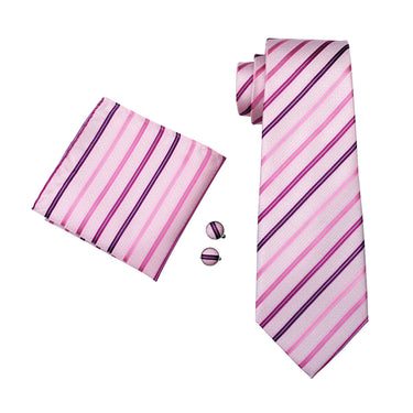 Sweety Pink Striped Tie (575421415466)