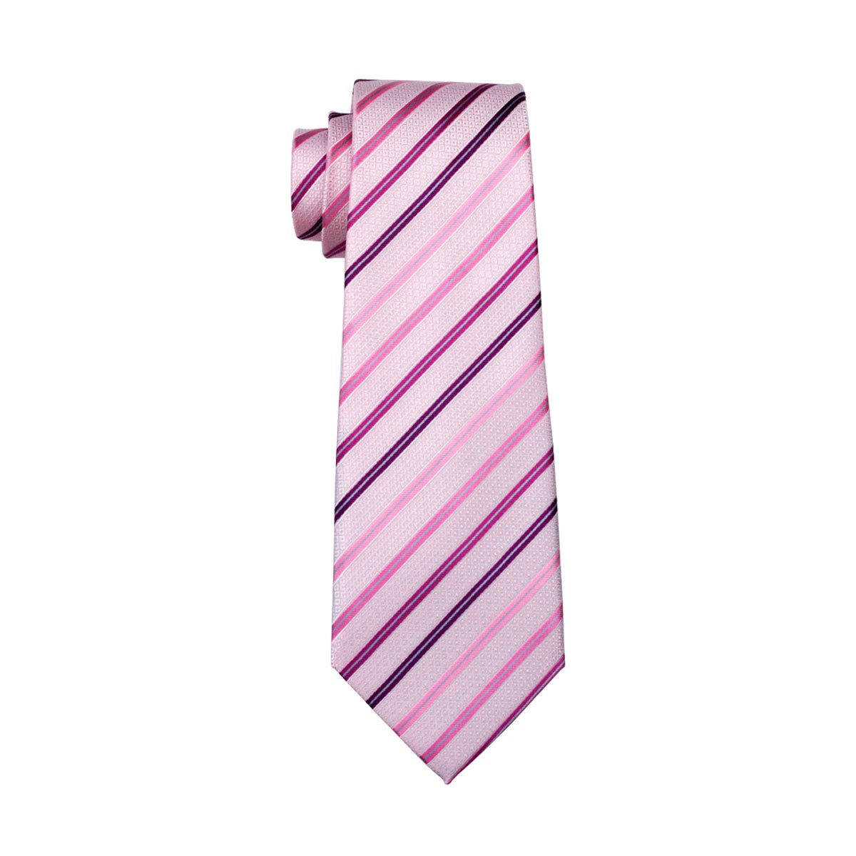 Dibangu Silk Tie Sweety Pink Striped Mens Suit Tie Hanky Cufflinks Set ...