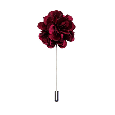 New Burgundy Floral Lapel Pin