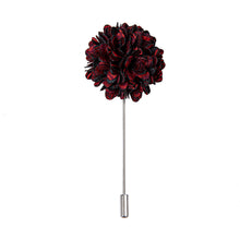 Luxury Red Black Floral Lapel Pin