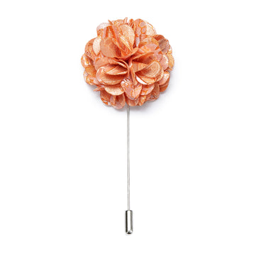 Luxury Orange Floral Lapel Pin