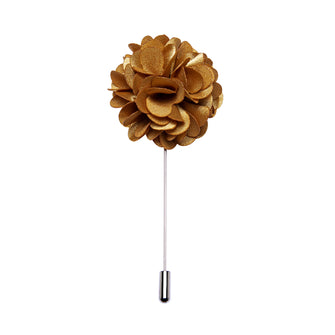 Brown Floral Lapel Pin